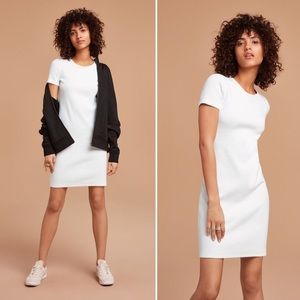 Aritzia Wilfred Free Ribbed White Yumi Dress